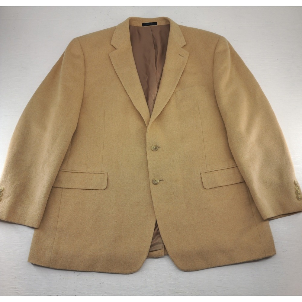 Chaps 48R | Tan 100% Camel Hair Two Button Blazer Sport Coat Mens
